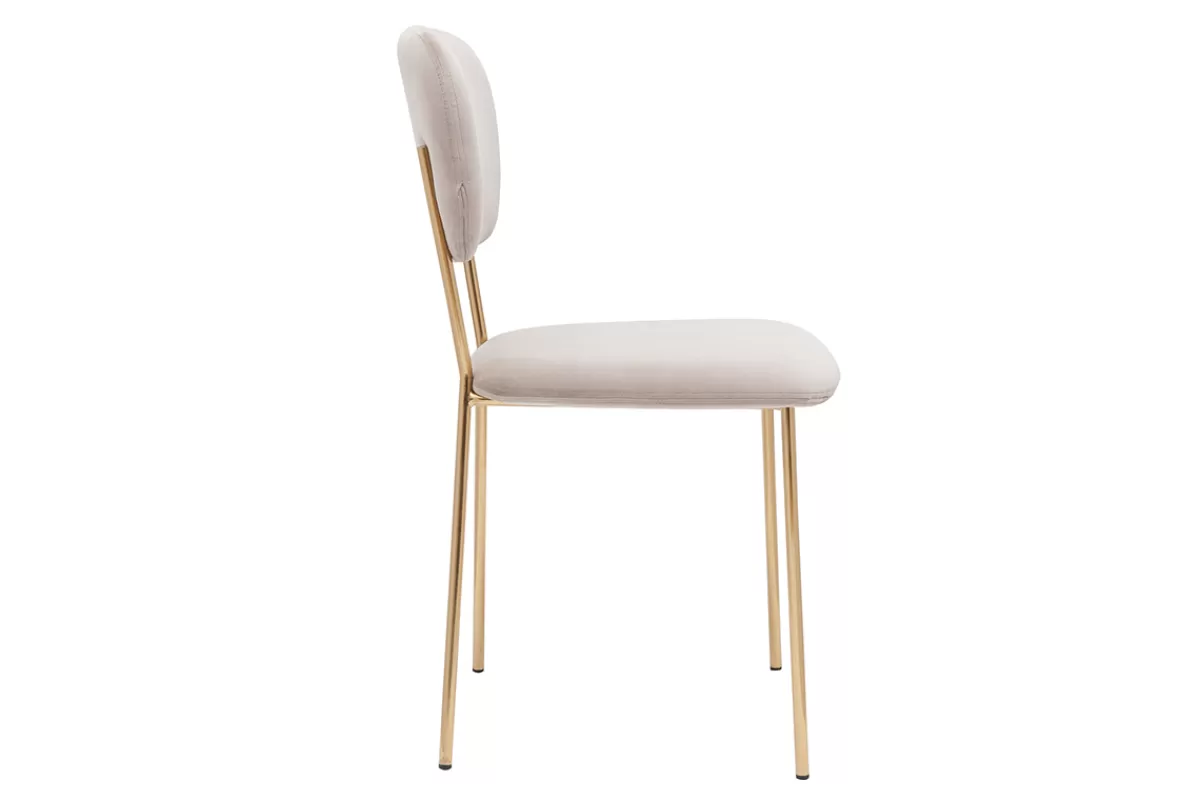 Miliboo Sillas Modernas-Set de 2 sillas de diseño de terciopelo color topo y metal dorado LEPIDUS