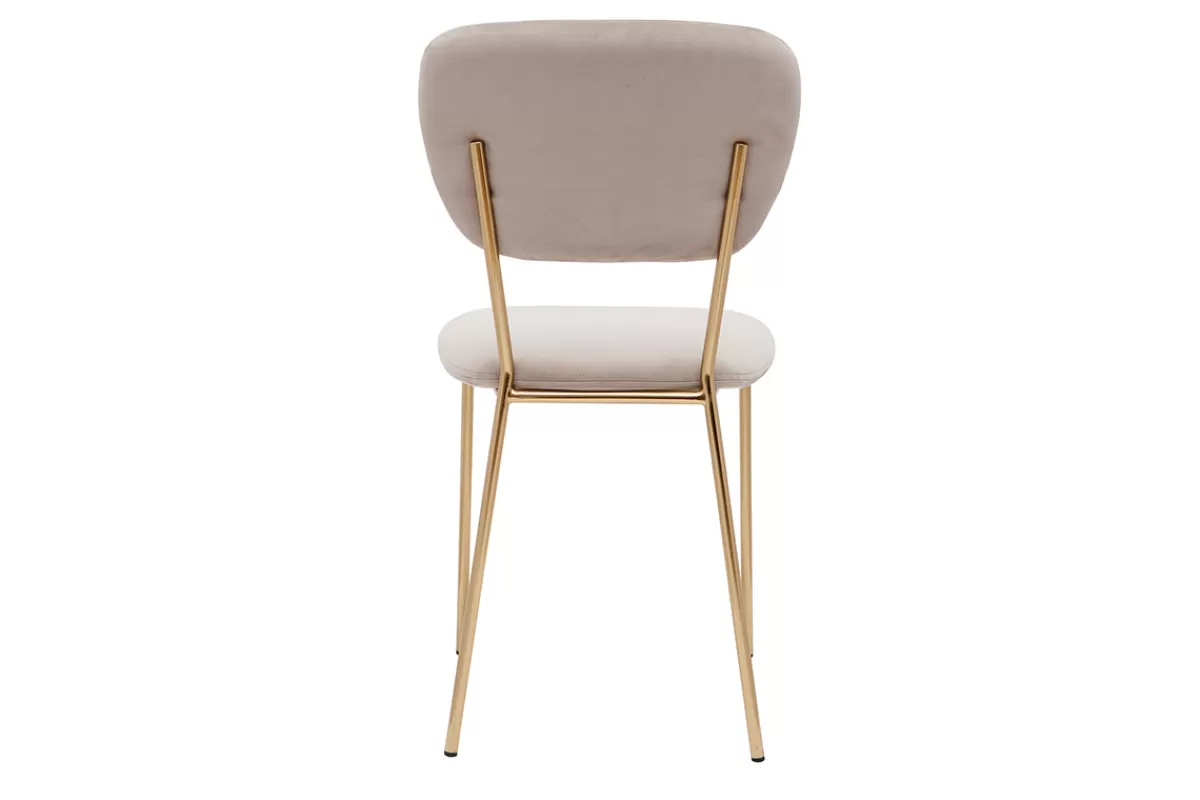 Miliboo Sillas Modernas-Set de 2 sillas de diseño de terciopelo color topo y metal dorado LEPIDUS