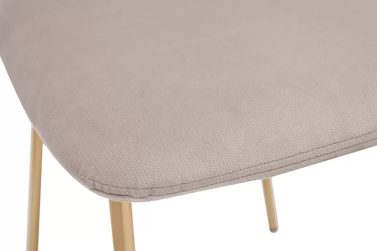 Miliboo Sillas Modernas-Set de 2 sillas de diseño de terciopelo color topo y metal dorado LEPIDUS