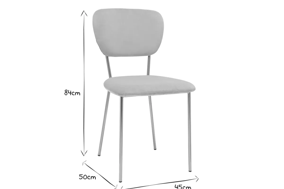 Miliboo Sillas Modernas-Set de 2 sillas de diseño de terciopelo color topo y metal dorado LEPIDUS
