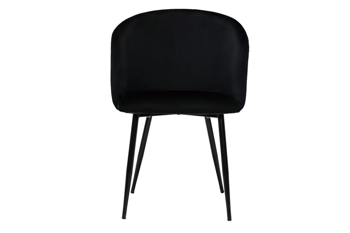 Miliboo Sillas Modernas-Set de 2 sillas de diseño de terciopelo negro VANITY