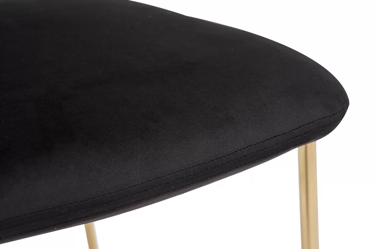 Miliboo Sillas Modernas-Set de 2 sillas de diseño de terciopelo negro y metal dorado LEPIDUS