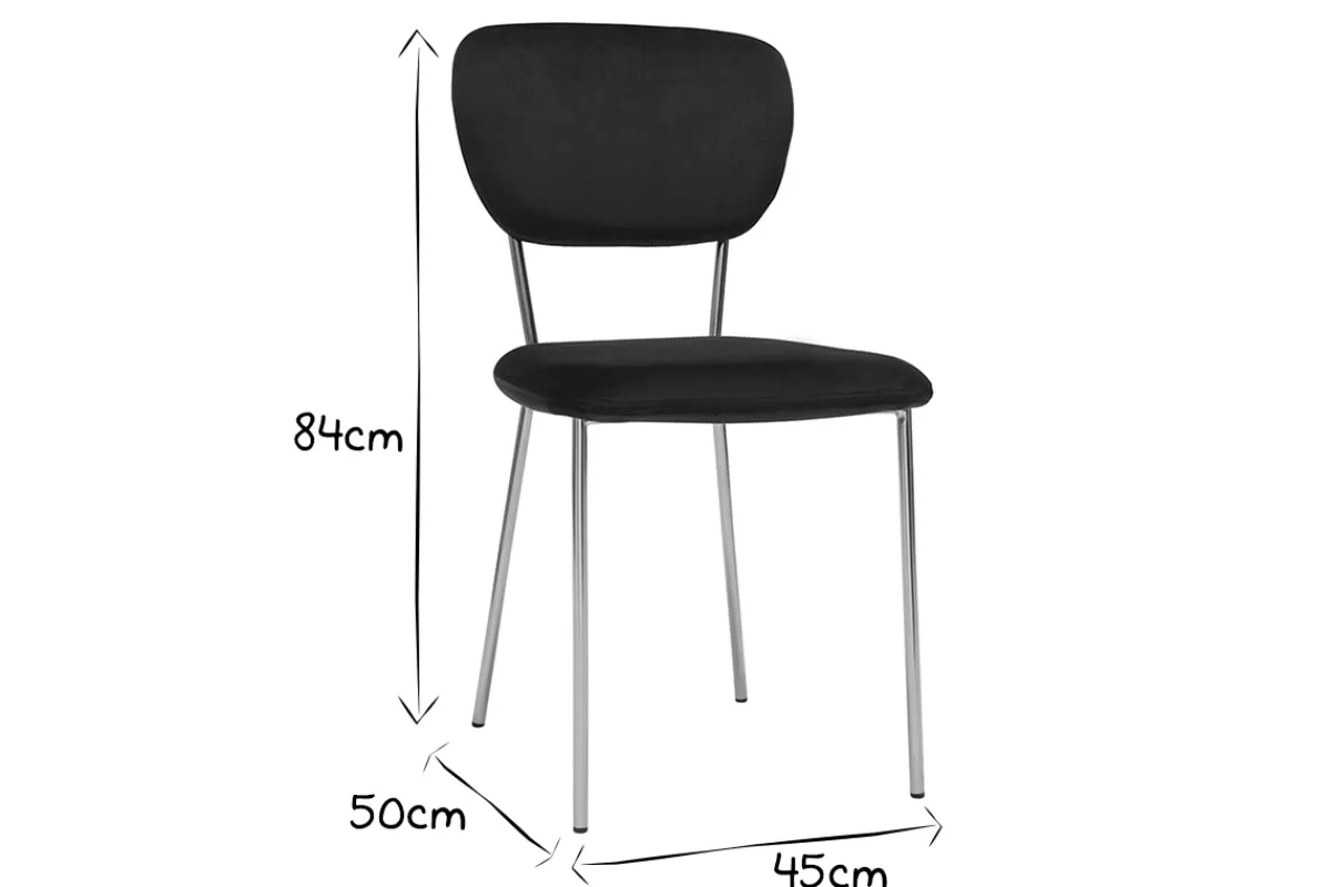 Miliboo Sillas Modernas-Set de 2 sillas de diseño de terciopelo negro y metal dorado LEPIDUS