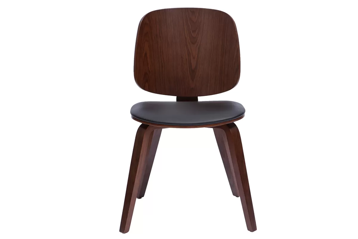 Miliboo Sillas Modernas | Sillas De Madera-Set de 2 sillas de madera oscura y negra BECK