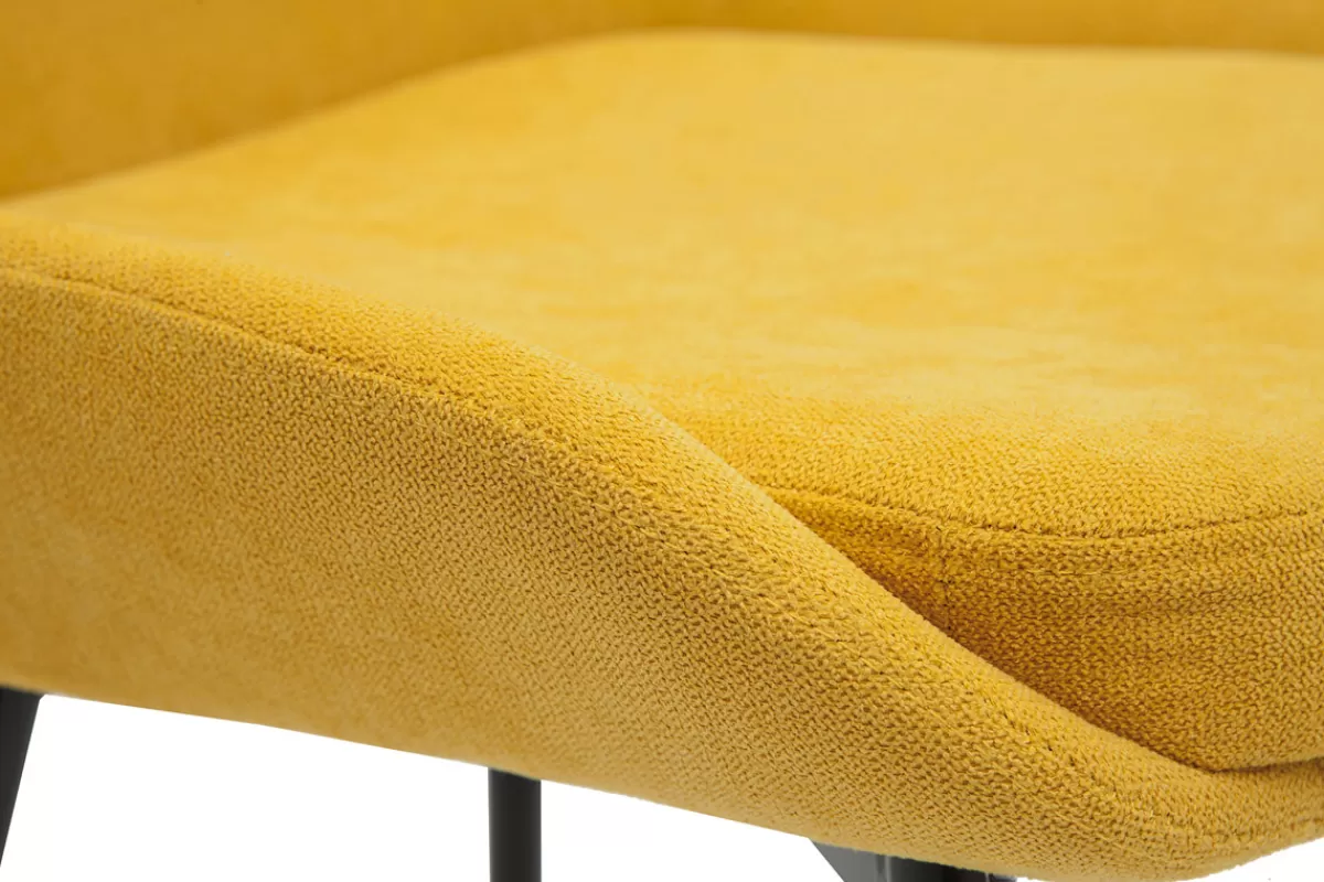 Miliboo Sillas Modernas-Set de 2 sillas de tejido efecto aterciopelado amarillo mostaza HOLO