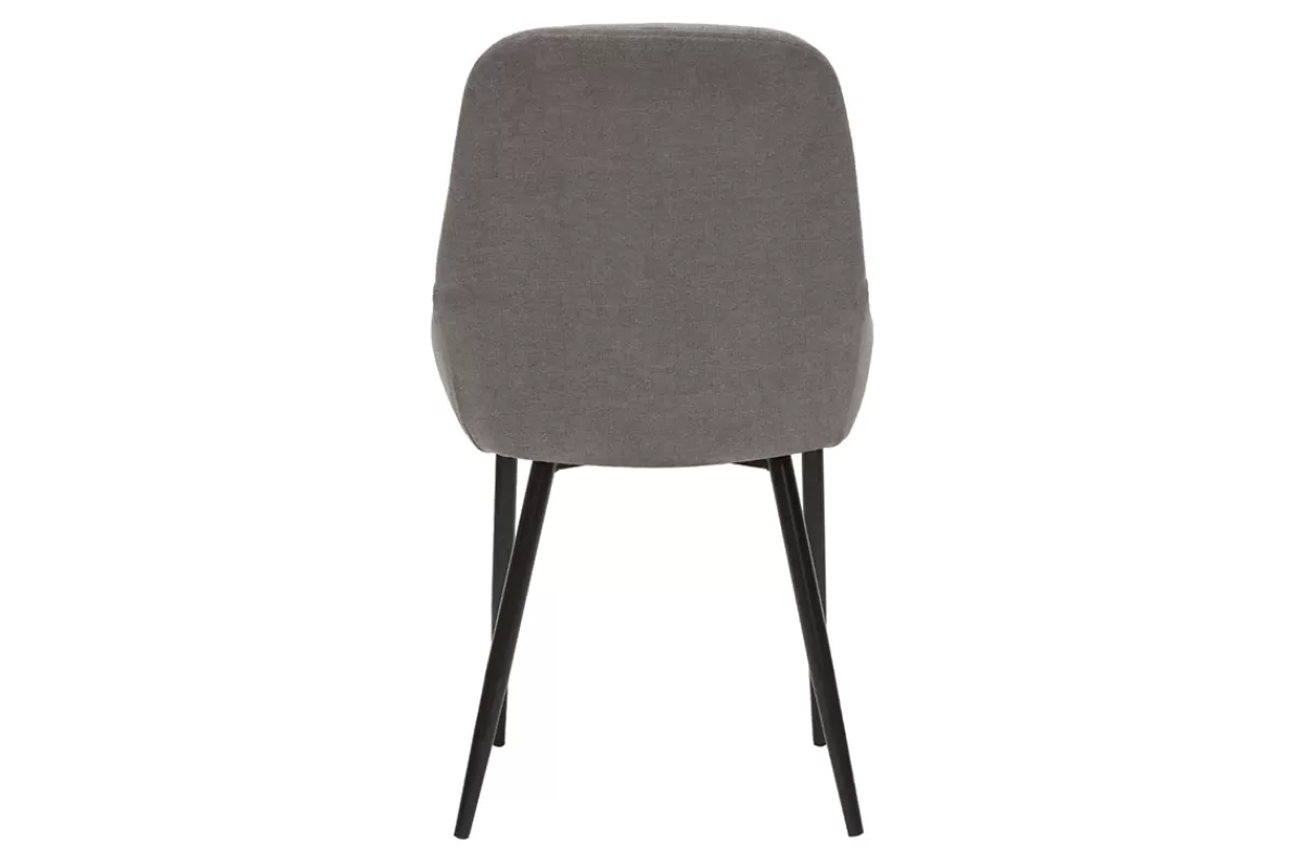 Miliboo Sillas Modernas-Set de 2 sillas de tejido efecto aterciopelado gris claro HOLO