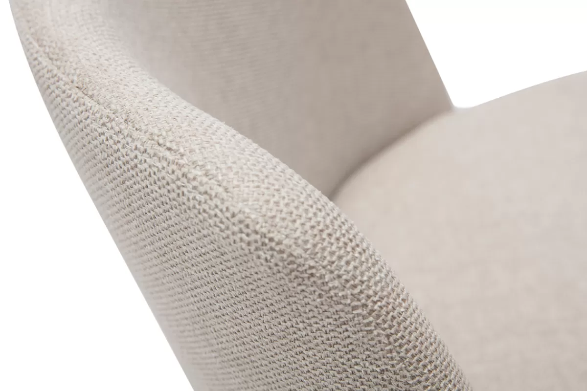 Miliboo Sillas Modernas-Set de 2 sillas de tejido efecto aterciopelado texturizado beige y metal negro MONTI