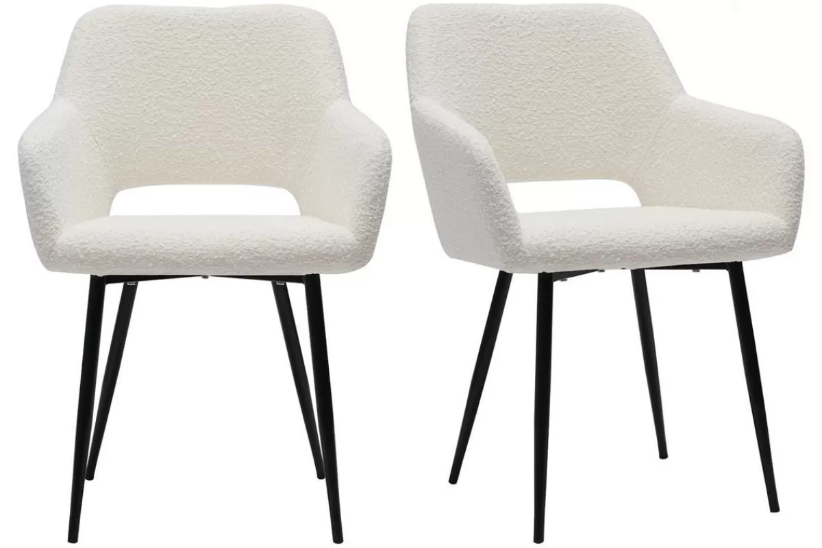Miliboo Sillas Modernas-Set de 2 sillas de tejido efecto borreguillo LAURETTE