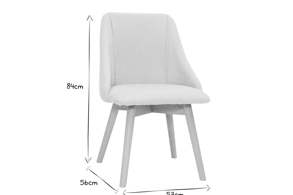 Miliboo Sillas Modernas-Set de 2 sillas de tela efecto aterciopelado texturizado verde y madera clara HIGGINS