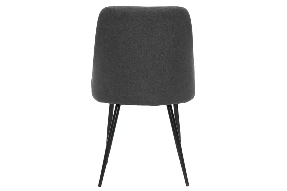 Miliboo Sillas Modernas-Set de 2 sillas de tela gris oscuro con patas de metal HIGGINS