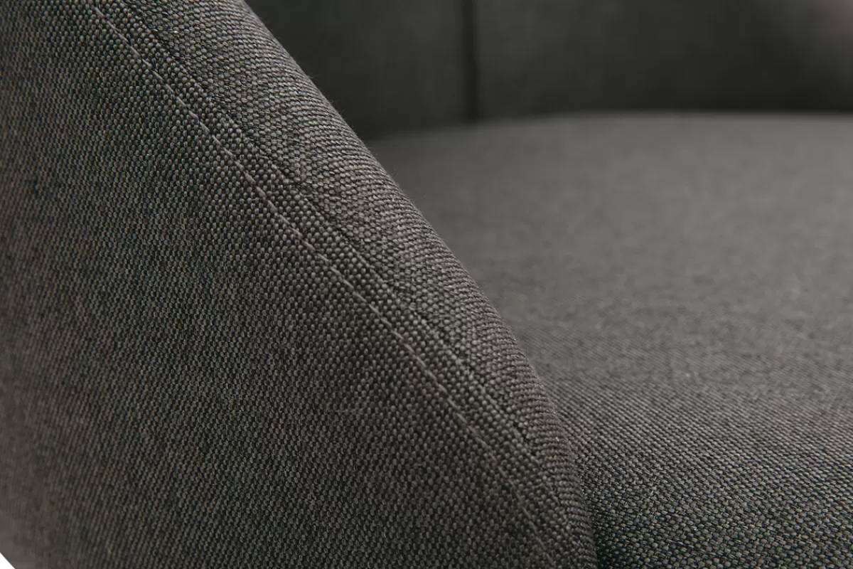 Miliboo Sillas Modernas-Set de 2 sillas de tela gris oscuro con patas de metal HIGGINS