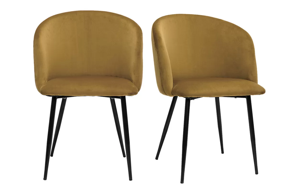 Miliboo Sillas Modernas-Set de 2 sillas de terciopelo bronce VANITY
