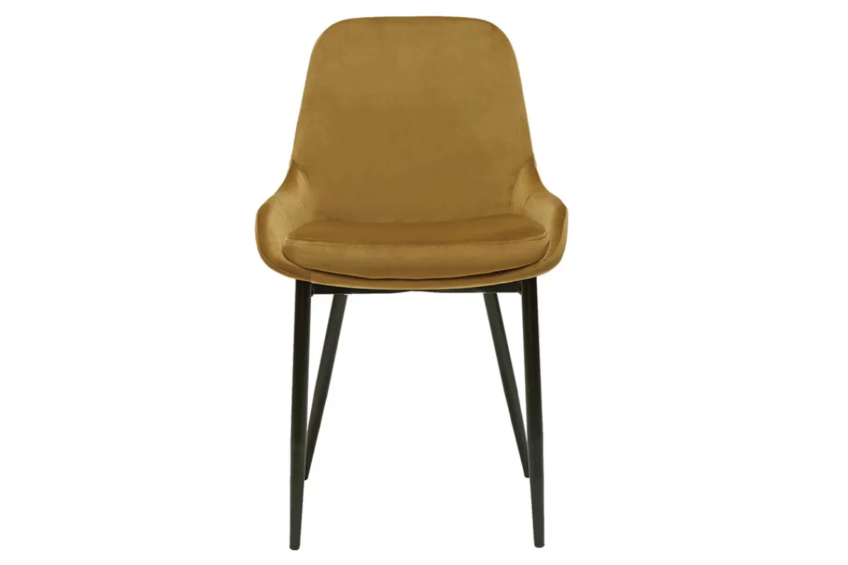 Miliboo Sillas Modernas-Set de 2 sillas de terciopelo color bronce HOLO