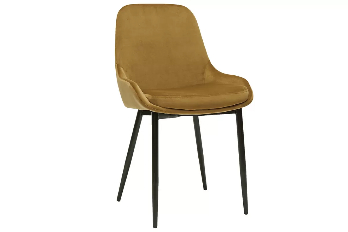 Miliboo Sillas Modernas-Set de 2 sillas de terciopelo color bronce HOLO