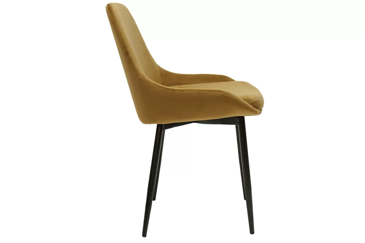 Miliboo Sillas Modernas-Set de 2 sillas de terciopelo color bronce HOLO