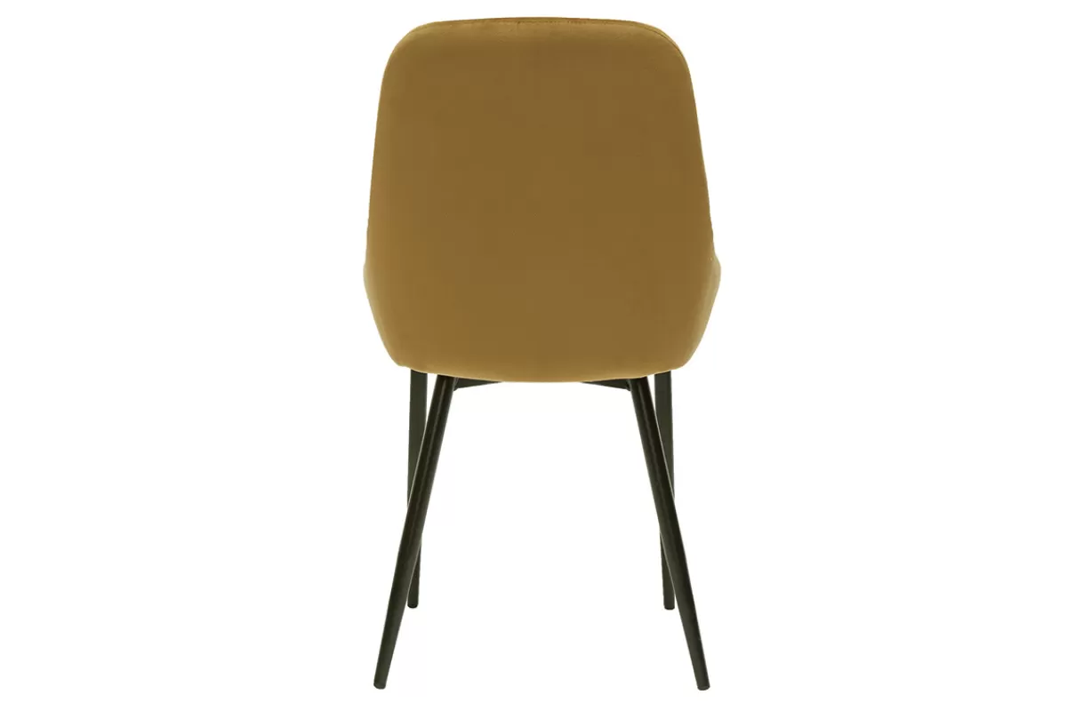Miliboo Sillas Modernas-Set de 2 sillas de terciopelo color bronce HOLO