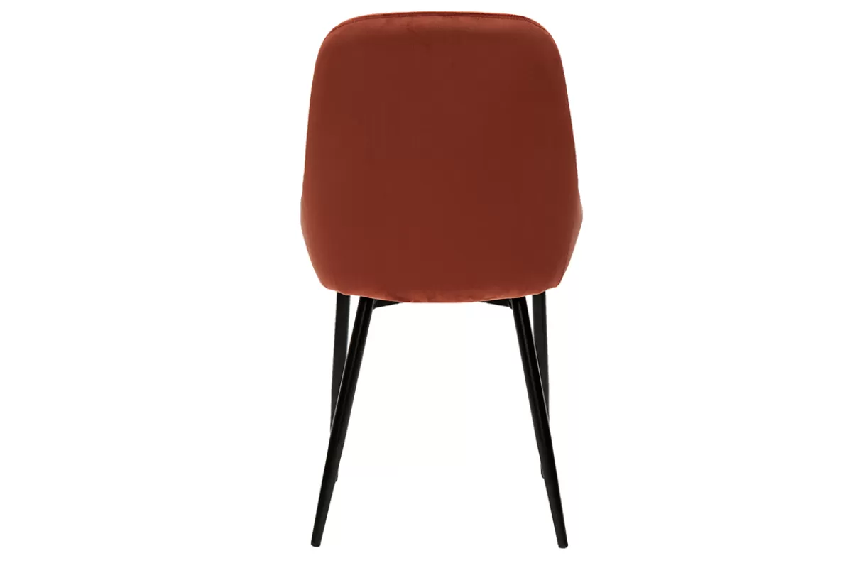 Miliboo Sillas Modernas-Set de 2 sillas de terciopelo color terracotta HOLO