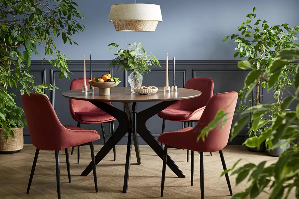 Miliboo Sillas Modernas-Set de 2 sillas de terciopelo color terracotta HOLO