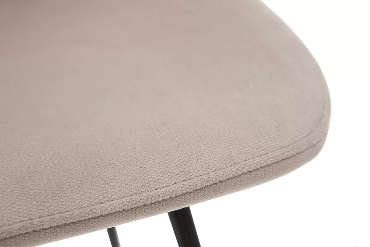 Miliboo Sillas Modernas-Set de 2 sillas de terciopelo color topo con patas de metal negro KAOLY