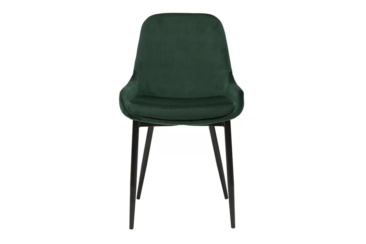 Miliboo Sillas Modernas-Set de 2 sillas de terciopelo color verde HOLO