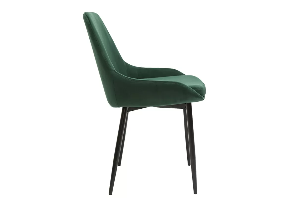 Miliboo Sillas Modernas-Set de 2 sillas de terciopelo color verde HOLO