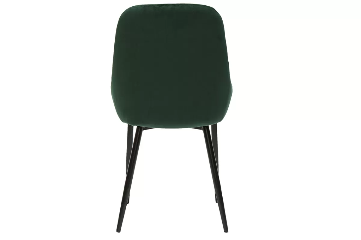 Miliboo Sillas Modernas-Set de 2 sillas de terciopelo color verde HOLO