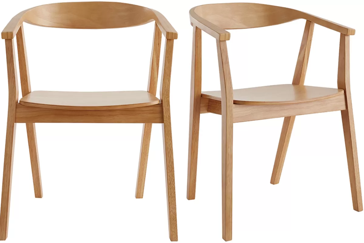 Miliboo Sillas Modernas | Sillas De Madera-Set de 2 sillas nórdicas de madera BAHIA