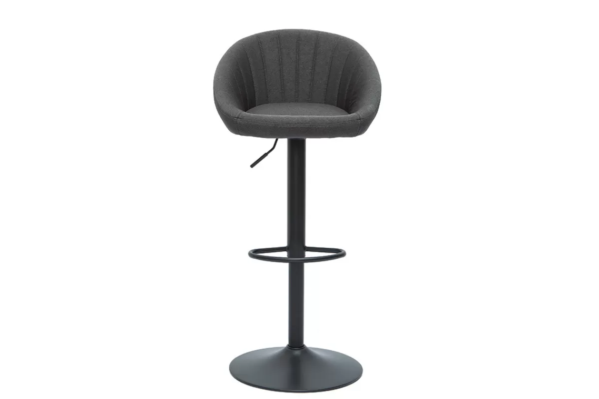 Miliboo Taburetes De Bar-Set de 2 taburetes de cocina ajustables de diseño gris SHERU