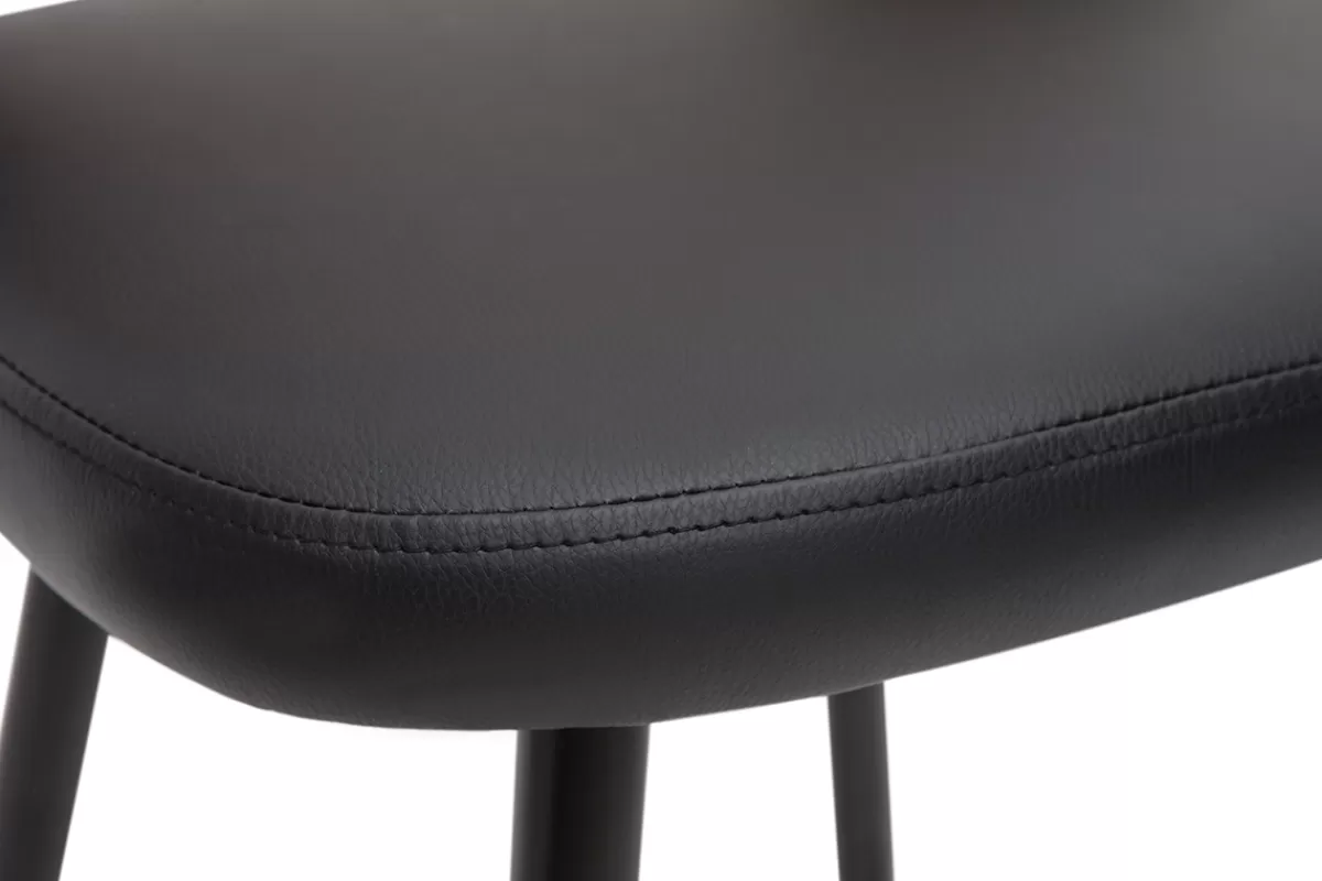 Miliboo Taburetes De Bar-Set de 2 taburetes de cocina de diseño negro y nogal 66,5 cm FALCOM