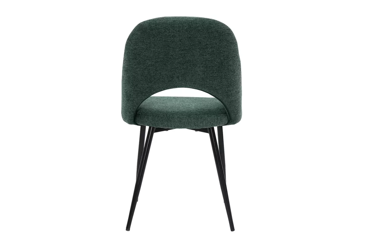 Miliboo Sillas Modernas-Set de 2 sillas vintage de tejido efecto aterciopelado texturizado verde y metal COSETTE