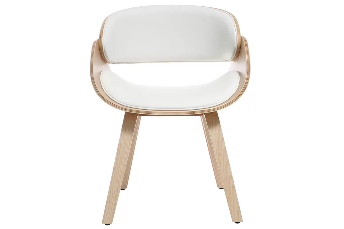 Miliboo Sillas Modernas | Sillas De Madera-Silla blanca y madera clara BENT