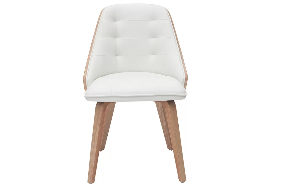 Miliboo Sillas Modernas | Sillas De Madera-Silla blanca y madera clara FLUFFY
