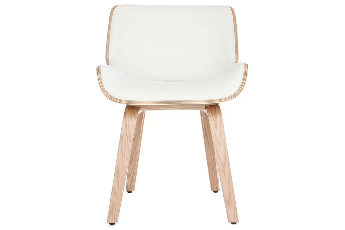 Miliboo Sillas Modernas | Sillas De Madera-Silla blanca y madera clara RUBBENS