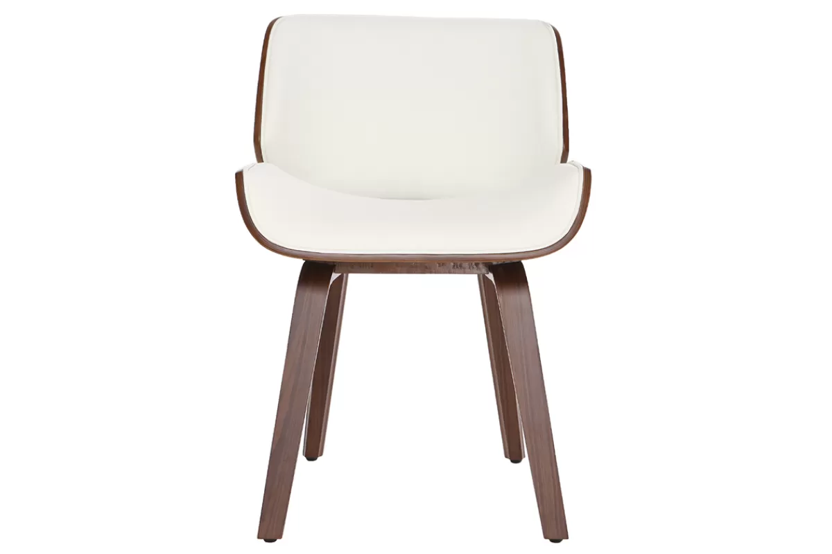 Miliboo Sillas Modernas | Sillas De Madera-Silla blanca y madera oscura nogal RUBBENS
