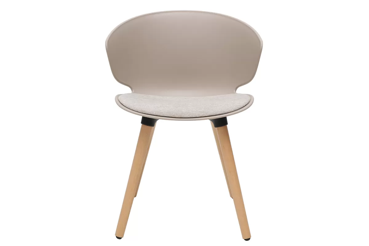 Miliboo Sillas Modernas-Silla contemporánea topo y beige claro WING