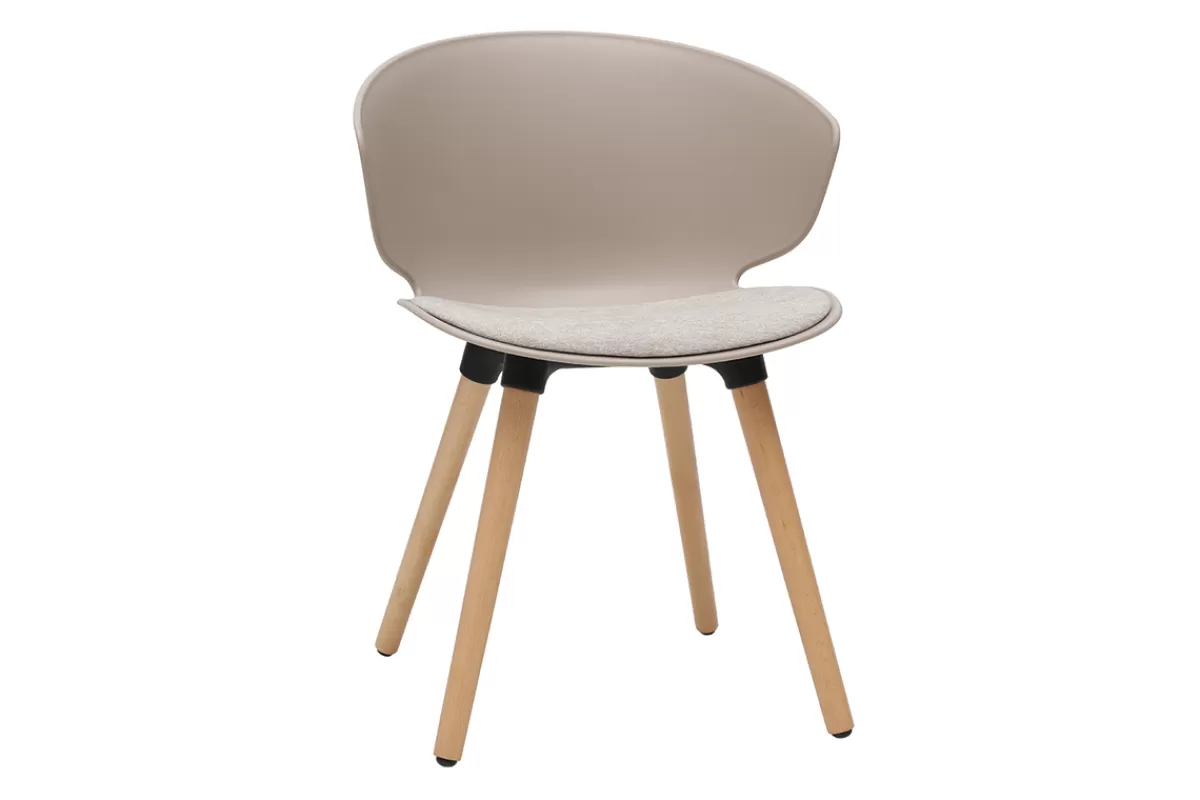 Miliboo Sillas Modernas-Silla contemporánea topo y beige claro WING