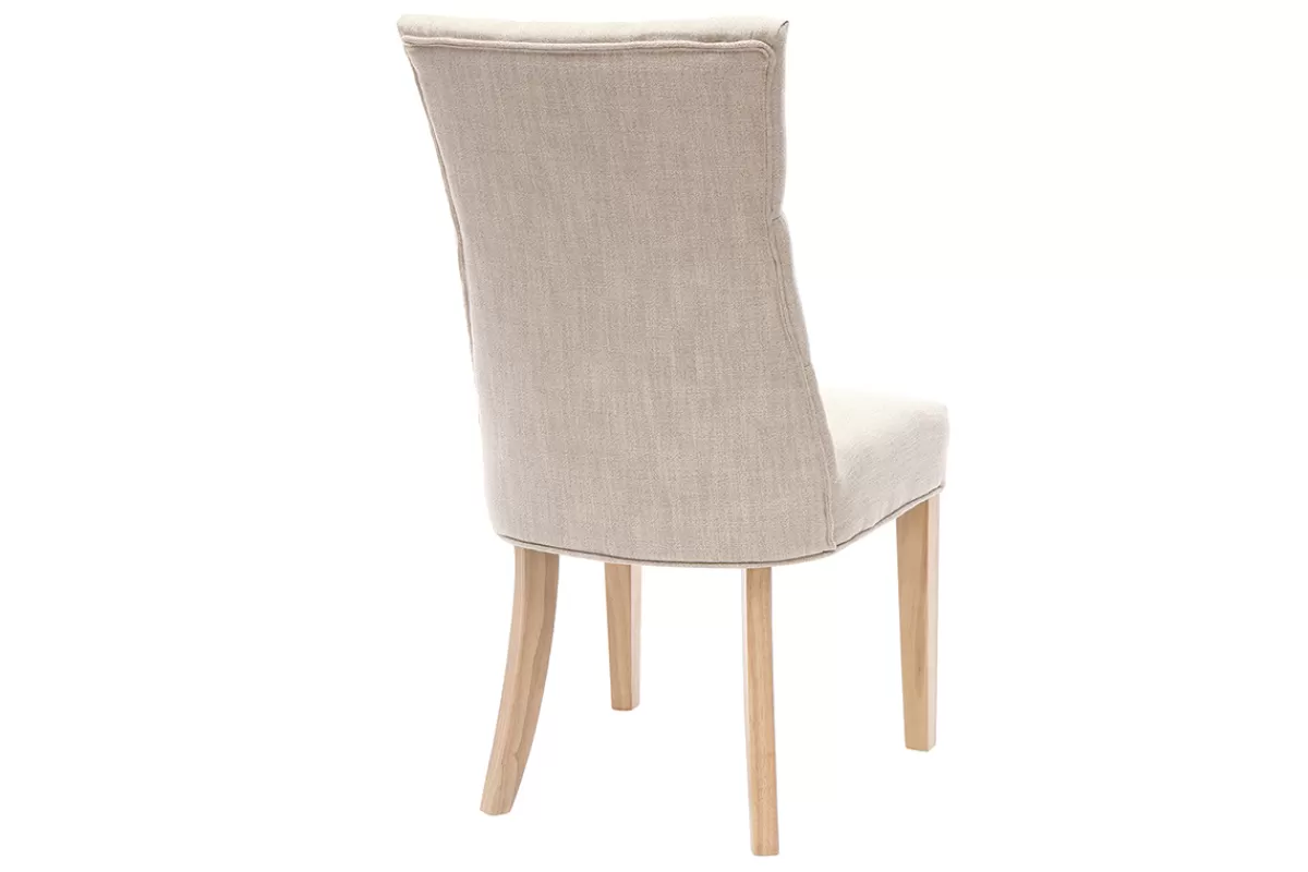 Miliboo Sillas Modernas-Silla de comedor estilo clásico tejido natural patas madera clara VOLTAIRE