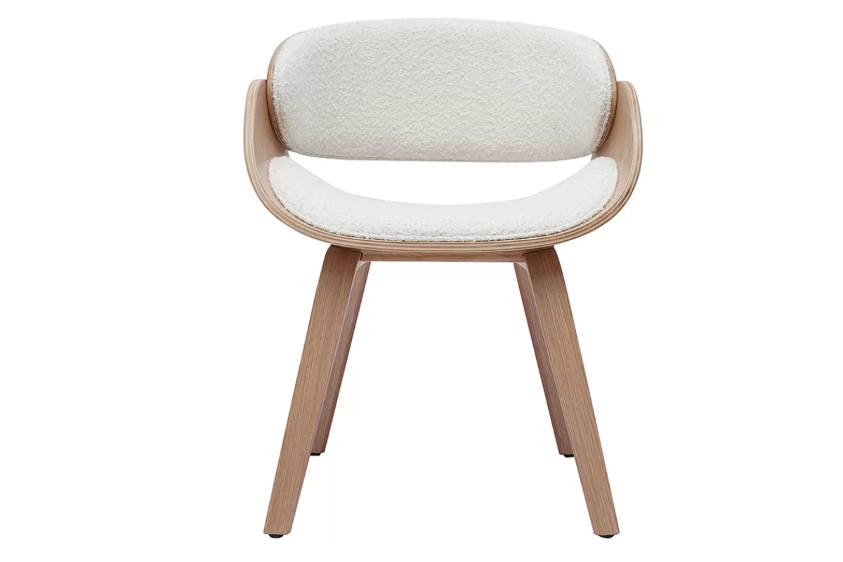 Miliboo Sillas Modernas-Silla de diseño de borreguillo y madera clara BENT