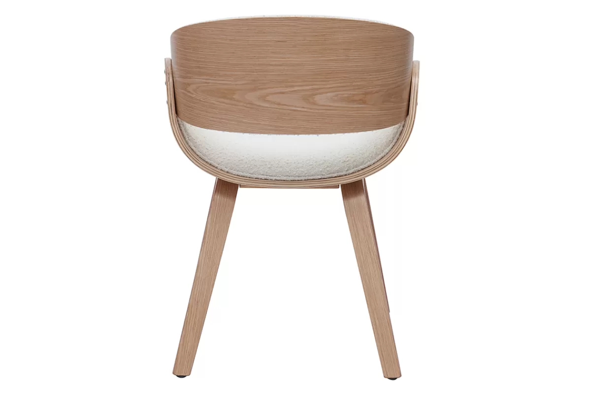Miliboo Sillas Modernas-Silla de diseño de borreguillo y madera clara BENT