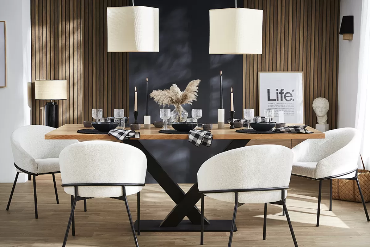 Miliboo Sillas Modernas-Silla de diseño de tela efecto aterciopelado gris y metal negro JENNA