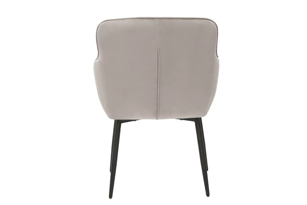 Miliboo Sillas Modernas-Silla de diseño de terciopelo color topo y metal negro FRIDA