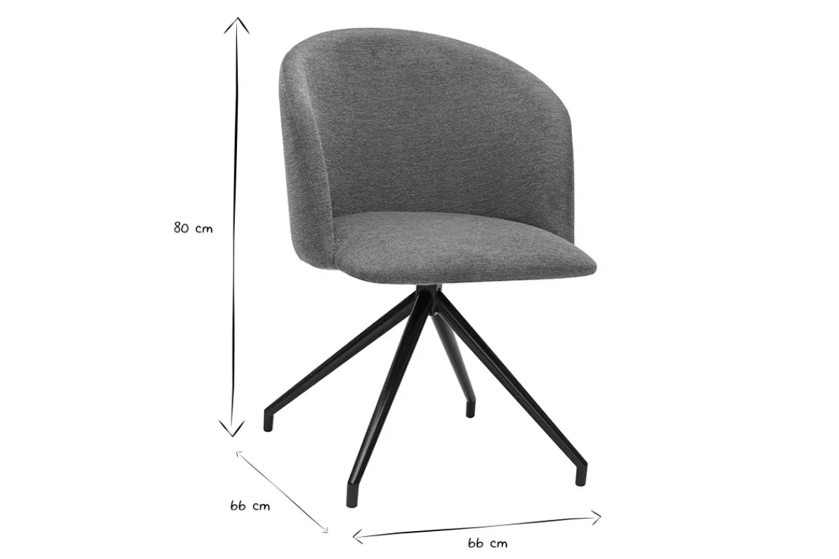 Miliboo Sillas Modernas-Silla de diseño giratoria 360° de terciopelo texturizado color terracota y metal negro VANITY