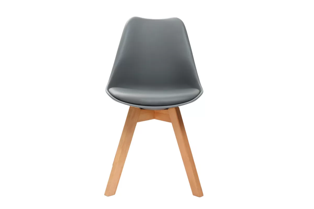Miliboo Sillas Modernas-Silla de diseño gris lote de 4 PAULINE