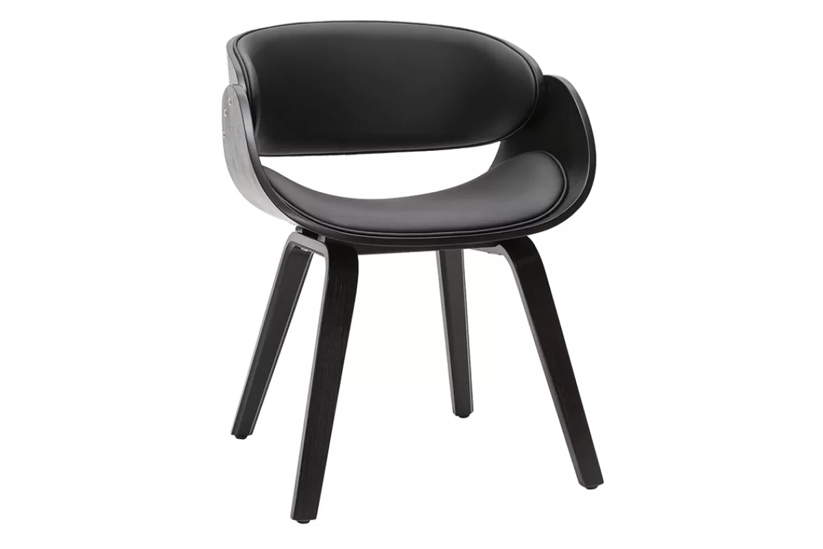 Miliboo Sillas Modernas | Sillas De Madera-Silla de diseño negra BENT