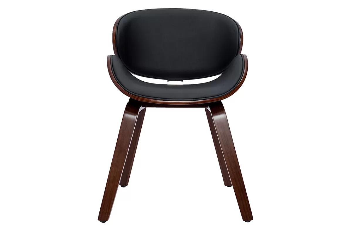Miliboo Sillas Modernas-Silla de diseño negra y madera oscura WALNUT