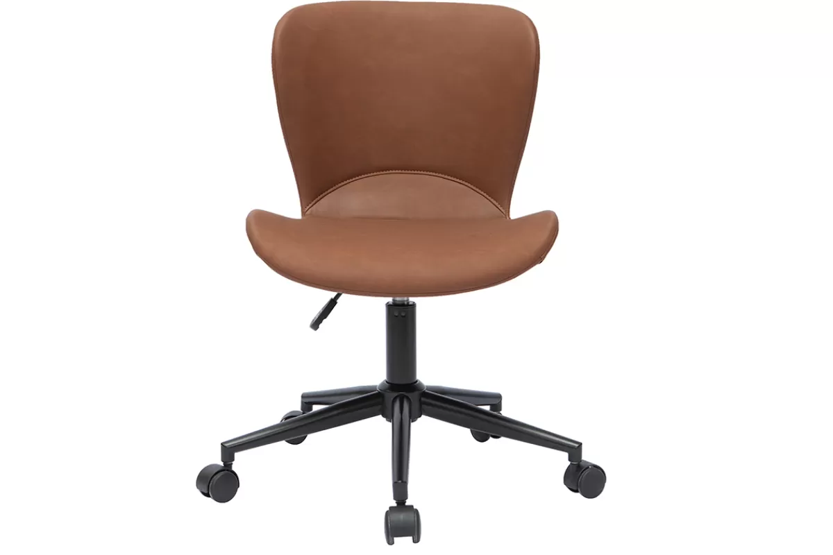 Miliboo Silla De Oficina | Sillón De Oficina A Precios Bajos-Silla de escritorio moderna marrón JOSH