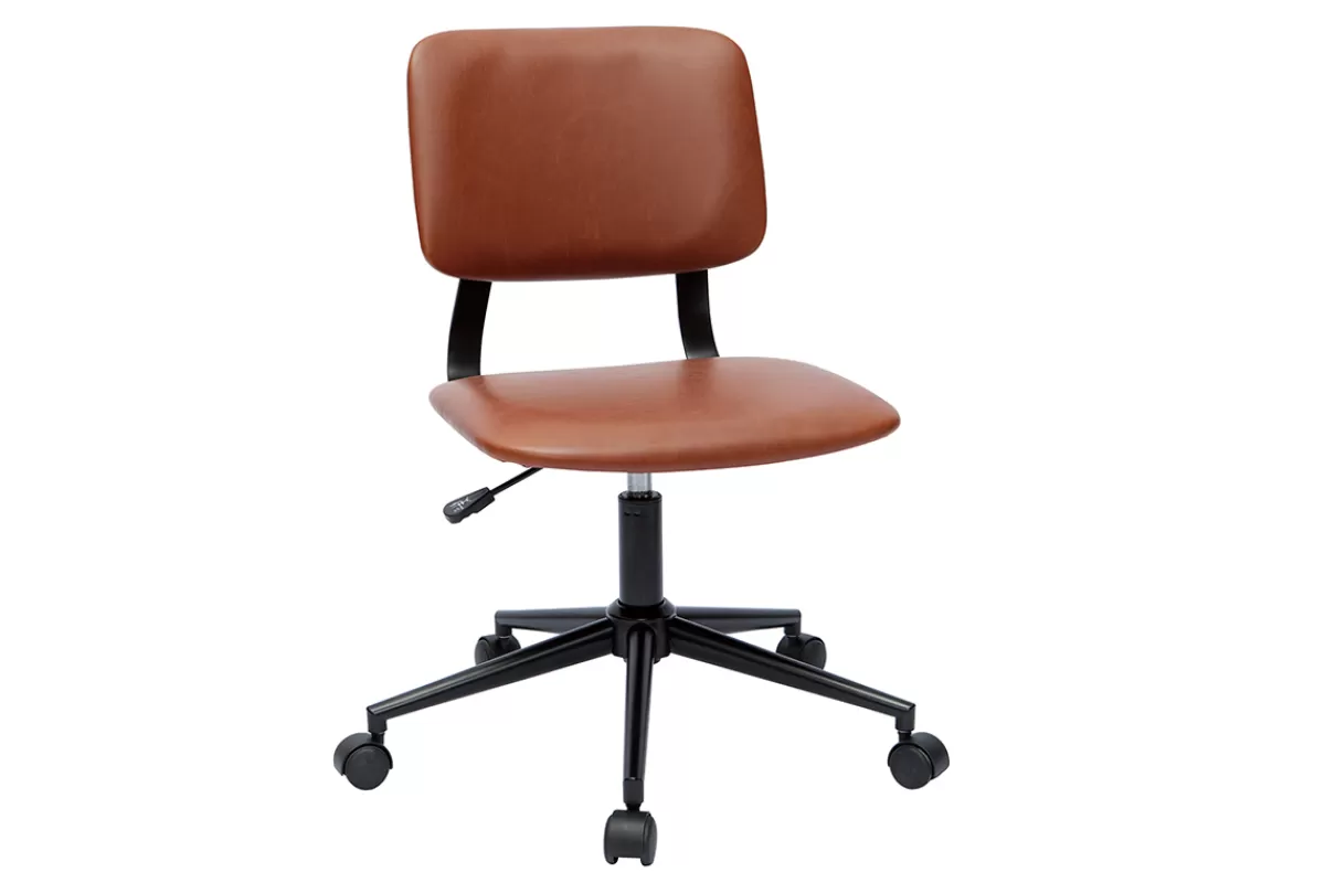 Miliboo Silla De Oficina | Sillón De Oficina A Precios Bajos-Silla de escritorio vintage marrón LAB