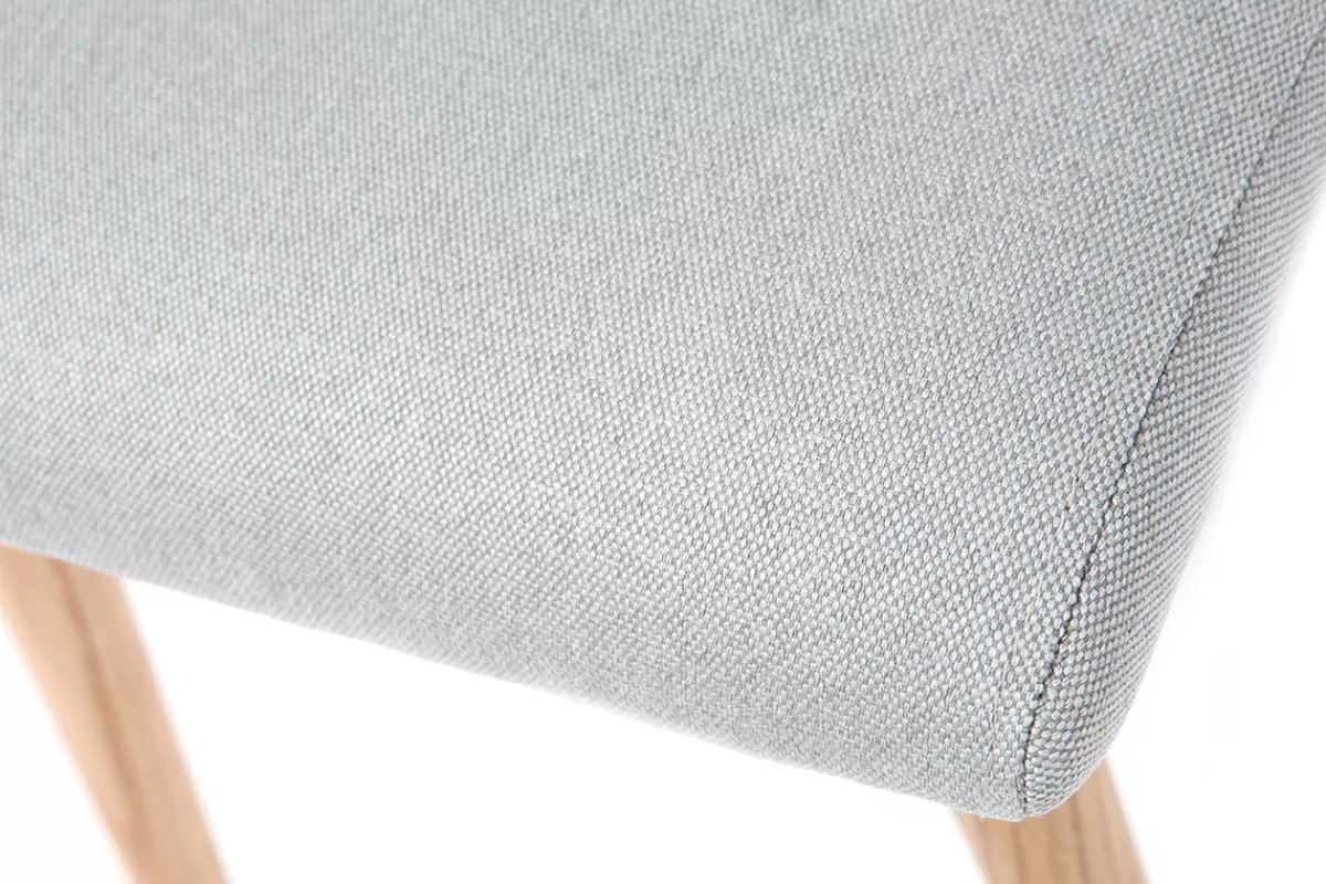 Miliboo Sillas Modernas-Silla diseño gris claro y madera lote de dos HORTA