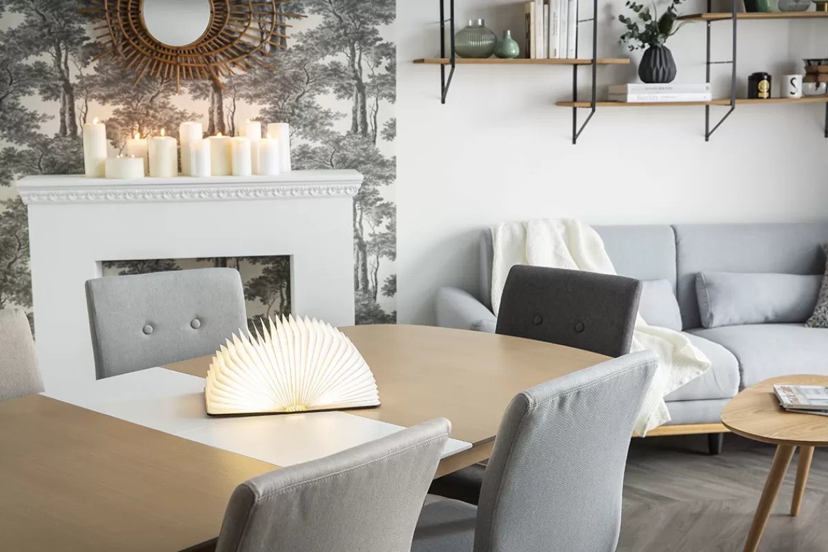 Miliboo Sillas Modernas-Silla diseño gris claro y madera lote de dos HORTA