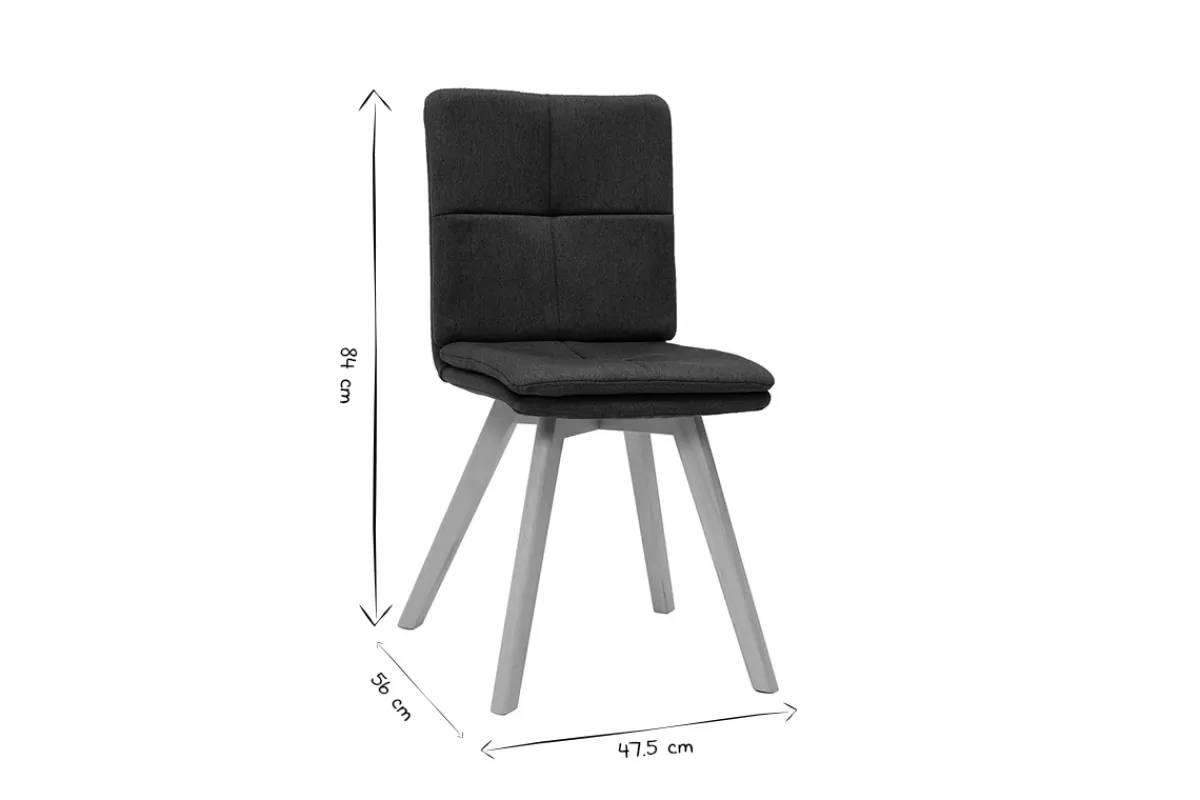 Miliboo Sillas Modernas-Silla escandinava tejido gris patas madera clara lote de 2 THEA